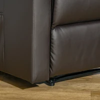 HOMCOM Massagesessel mit Liegefunktion Fußstütze Relaxsessel Fernsehsessel Kunstleder Braun 76,5 x 96 x 106,5 cm(m-7)
