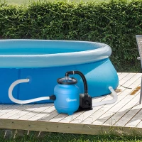 Outsunny Outusunny Pompa per Piscine 200W con Nanosfere Filtranti e Filtro a Sabbia, 50x43x25cm, Blu(m-10)
