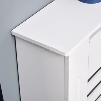 HOMCOM Mască pentru Calorifer din Lemn cu Structură din Șipci și Raft, 112x19x81 cm, Alb(m-11)