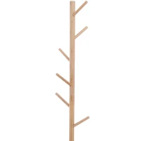 HOMCOM Banca cu Cuier in Bambù, Culoare Alb si Lemn, 80x30x180cm(m-8)