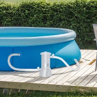 Outsunny Outusunny Pompa per Piscine 90W in PP con Nanosfere Filtranti e Filtro a Sabbia, Φ21x35cm, Grigio(m-2)