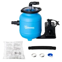 Outsunny Outusunny Pompa per Piscine 200W con Nanosfere Filtranti e Filtro a Sabbia, 50x43x25cm, Blu(m-11)