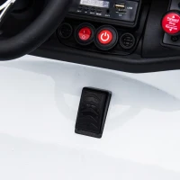 HOMCOM Coche Eléctrico Infantil 3 Años+ con Mando a Distancia con Música y luz Batería 6V 114,5x78x47,5cm Blanco(m-9)