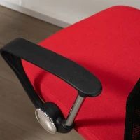 Vinsetto Silla de Oficina Ergonómica Silla de Escritorio Basculante y Giratoria con Altura Ajustable del Asiento Reposabrazos y Ruedas 57x57x93-103 cm Rojo(m-5)