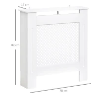 HOMCOM Masca Calorifer 78×82×19 cm – Lemn Alb cu Grilaj Decorativ(m-3)