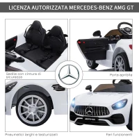 HOMCOM Macchina Elettrica per Bambini con Licenza Ufficiale Mercedes-Benz Luci e Fanali Funzionanti Lettore di Musica MP3(m-9)