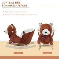 HOMCOM Schommelpaard pluche schommeldier paard liedjes speelgoed kinderen babyschommel(m-4)