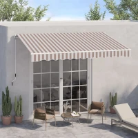 Markiza Outsunny z korbą ręczną, markiza z przegubowym ramieniem, osłona przeciwsłoneczna, montaż ścienny, balkon, aluminiowa kolor beżowy 3 x 2,5 m z korbą ręczną markiza z ramieniem przegubowym osłona przeciwsłoneczna balkon(m-10)