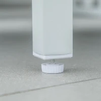 Outsunny 4 Pieces Outdoor Garden Sofa Set, Aluminum Patio Lounge Bed Furniture Set, with Canopy, Padded Cushions & Side Tables, White(m-11)