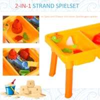 HOMCOM Kinderen zandspeelgoed zandbaktafel met 23 stuks. Accessoires speeltafel 3 jaar PP(m-6)
