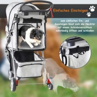 PawHut WÓZEK SPACEROWY DLA PSA KOTA TRANSPORTER szary(m-7)