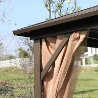 Outsunny Tuintent paviljoen partytent vouwtent waterdicht met 4 dubbele zijwanden(m-6)