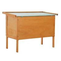 PawHut Kleintierstall Zwergkaninchenkäfig Zwergkaninchenstall wetterfest Holz Metall 90 cm x 45 cm x 65 cm(m-6)