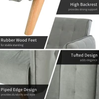 HOMCOM 2-IN-1 Three Seater Sofa Bed Single Bed Recliner Adjustable With Side Table Wood Frame 160W x 95D x 35H cm(m-6)