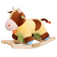 HOMCOM dzieci bujak na biegunach dla dzieci konik na biegunach bujak krowa cow zabawka(m-11)