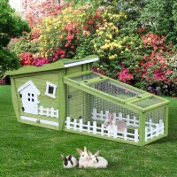PawHut Rabbit Hutch Cage for Rabbits with Removable Wooden Tray Travel(m-7)