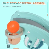 HOMCOM 3-in-1 Kinder Schaukelpferd Kinderrutsche Schaukeltier mit Basketballkorb für 3-5 Jahre HDPE Grün 72 x 34 x47 cm(m-5)