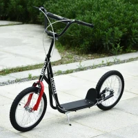 HOMCOM Step scooter stadsscooter kinderen luchtbanden verstelbare step aluminium wit(m-9)
