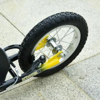 HOMCOM Youth Scooter Front and Rear Caliper Dual Brakes 12-Inch Inflatable Front Wheel Ride On Toy For Age 5+(m-12)