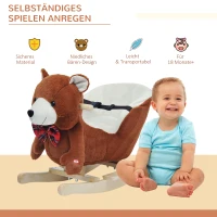HOMCOM Schommelpaard pluche schommeldier paard liedjes speelgoed kinderen babyschommel(m-5)