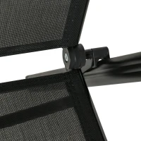 Outsunny 2er-Set Klappstuhl Gartenstuhl klappbar mit Rückenlehne Armlehne für Garten Balkon Terrasse Mesh Stoff Aluminium Schwarz 71,5 x 68 x 109 cm(m-8)