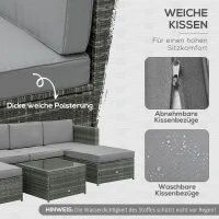 Outsunny 7-delig Tuinmeubelen poly-rotan zitgroep tuinset sofaset lounge(m-5)