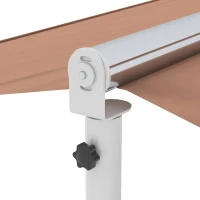 Outsunny Standmarkise Markise 4,5 x 3,4m Terrassenüberdachung Gartenmarkise mit Faltarm Kurbel Terrasse Braun Alu Metall(m-8)