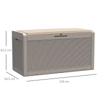 Outsunny® Rattan Kissenbox Auflagenbox Gartenbox mit Kissen Garten Metall PP 8 Hellbraun(m-3)