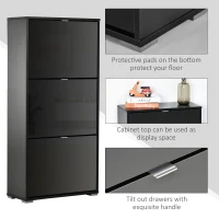 HOMCOM 6-Tier Tilting Tall Shoe Cabinet Rack Simple and Modern Storage Organization Entryway Hallway Furniture(m-7)