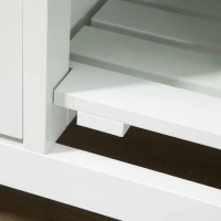 HOMCOM Rolling Kitchen Island Cart, Bar Serving Cart, Compact Trolley on Wheels with Wood Top, Shelves & Drawers for Home Dining Area, White(m-10)