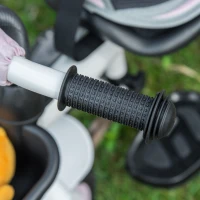 HOMCOM Triciclo per Bambini con Maniglione e Passeggino Reversibile, Tettuccio e Barra Rimovibili, 100x48x106cm(m-9)