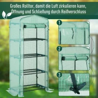 Outsunny folies kas kweekkas tomatenkas plantenkas koude kas planken groen(m-5)