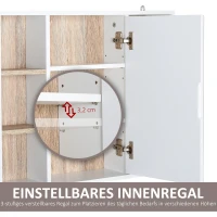 HOMCOM spiegelkast hangkast badkamerkast wandkast multifunctionele kast(m-6)