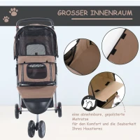 PawHut WÓZEK SPACEROWY DLA PSA TRANSPORTER brązowy(m-7)