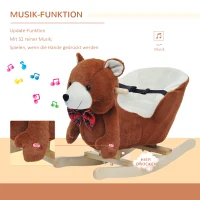 HOMCOM Schommelpaard pluche schommeldier paard liedjes speelgoed kinderen babyschommel(m-6)