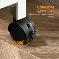 HOMCOM Rolling Kitchen Island Cart, Bar Serving Cart, Compact Trolley on Wheels with Wood Top, Shelves & Drawers for Home Dining Area, White(m-7)