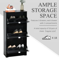 HOMCOM 6-Tier Tilting Tall Shoe Cabinet Rack Simple and Modern Storage Organization Entryway Hallway Furniture(m-4)