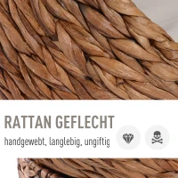 PawHut kattenmand rotan kattennest kattenbed met kussen huisdierbed bruin(m-7)