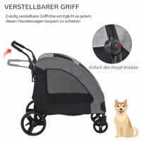 Wózek dla psa wózek dla psów przyczepka dla psa torba dla psa składany szary+czarny(m-4)