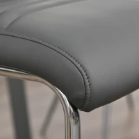 HOMCOM set van 2 barkrukken bistrostoel keukenkruk metalen kruk met rugleuning grijs kunstleer staal schuimstof 40 x 51 x 110 cm(m-7)