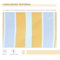 Outsunny Luxe Knikarm Zonnescherm voor Balkon en Terras, Handkruk, Weerbestendig, Geel en Beige(m-5)