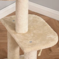 kattenboom krabpaal kitten meubel met kattengrot sisal zacht pluche beige(m-7)