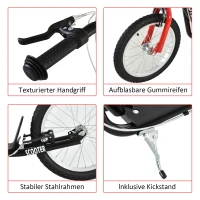 HOMCOM Step scooter stadsscooter kinderen luchtbanden verstelbare step aluminium wit(m-6)