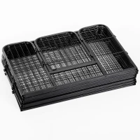 PawHut Puppy-uitloop ren buitenverblijf box puppy afrastering staal 2 groottes zwart(m-8)