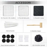 PawHut Recinto per Conigli Modulabile con Accessori Montaggio, in Acciaio, 105x105x70cm - Nero(m-6)