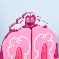 HOMCOM kinderkaptafel kaptafel met muziek krukje meisjes cosmetica(m-8)