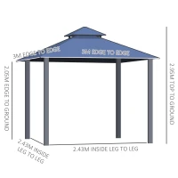 Outsunny Outdoor 3 x 3(m) Gazebo Cabana w/ Steel Frame & Net Sidewalls for Privacy(m-3)
