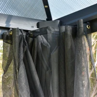 Outsunny Outdoor 3 x 3(m) Gazebo Cabana w/ Steel Frame & Net Sidewalls for Privacy(m-9)