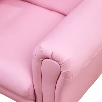 HOMCOM® Kindersessel mit Fußhocker Kindercouch Kindersofa Minisofa Kindermöbel Holz Rosa(m-8)
