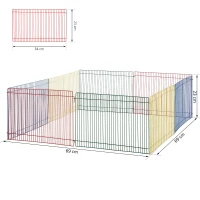 PawHut Ren voor kleine dieren 8 elementen hamsterafrastering box ren metaal(m-3)